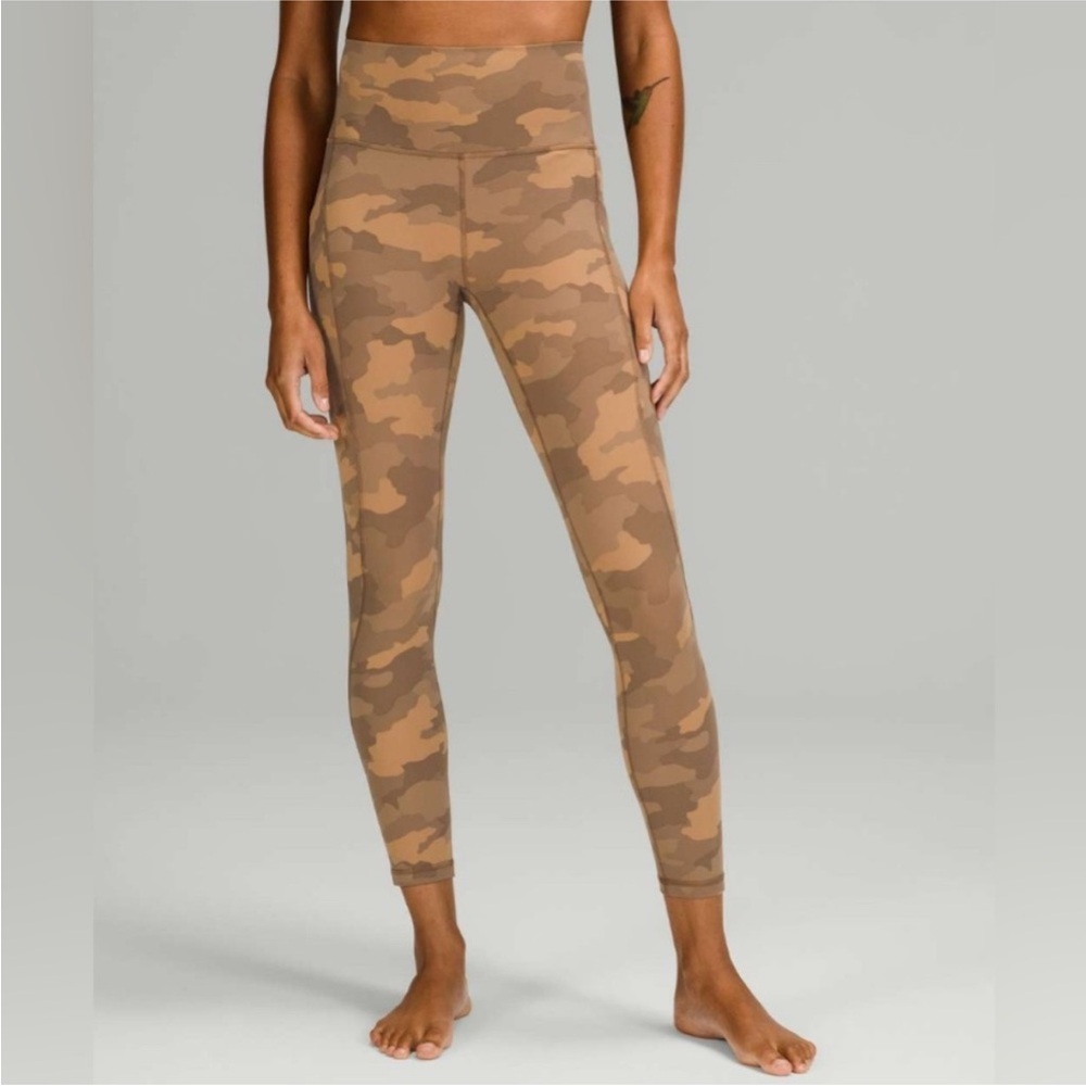LULULEMON Heritage 365 Camo Beige Align High-Rise Leggings Size 6, 25”
